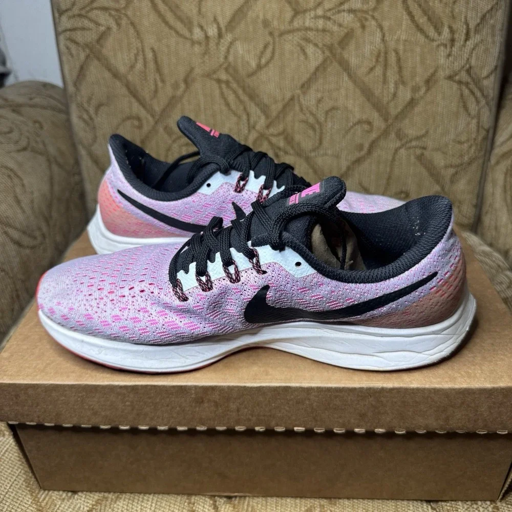 Nike Zoom Pegasus 35 Shoes Womens Size 9.5 Pink Black Running Sneaker 942855-406